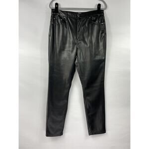 Pistola Faux Leather Pants Black Size 30 Tapered 5 Pocket Style Stretch Zip Fly